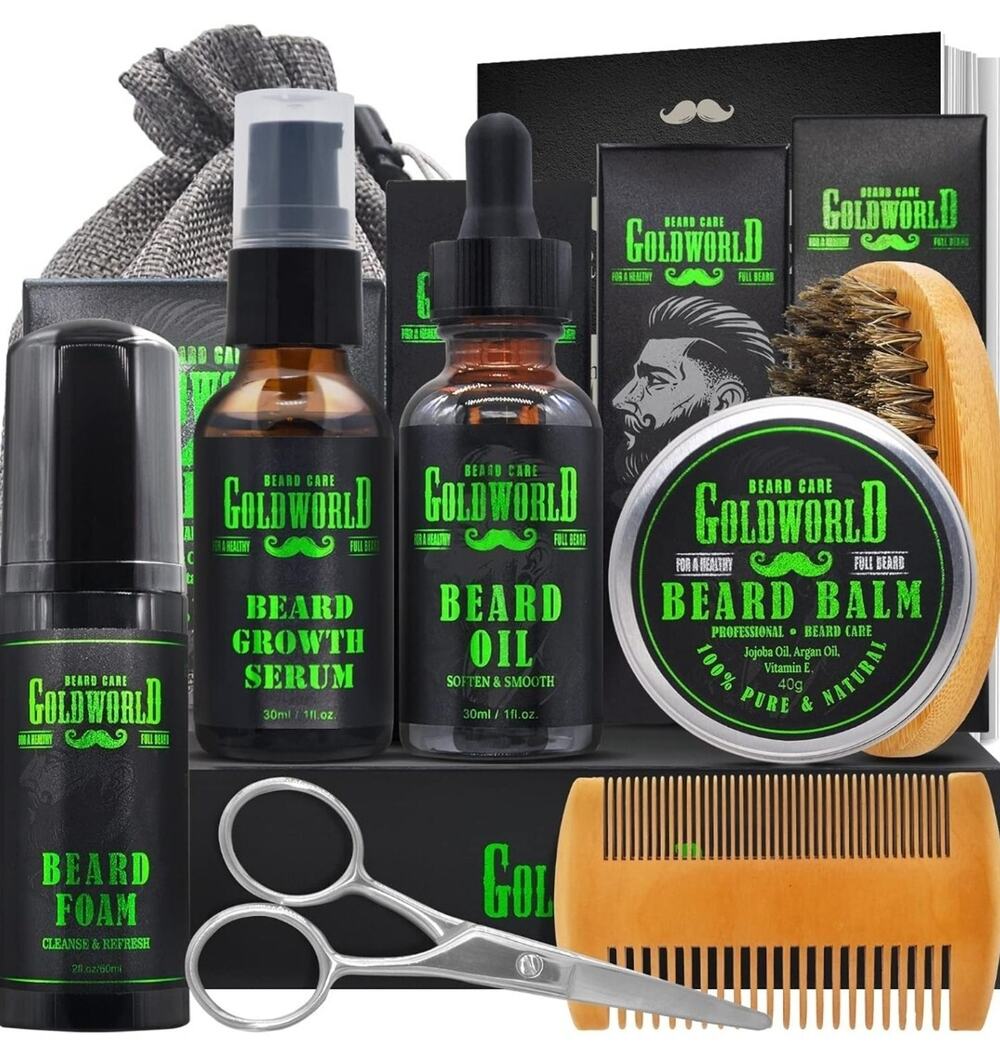 Goldworld Beard Growth & Care Gift Set Oils Holidays Christmas Mens Self Care